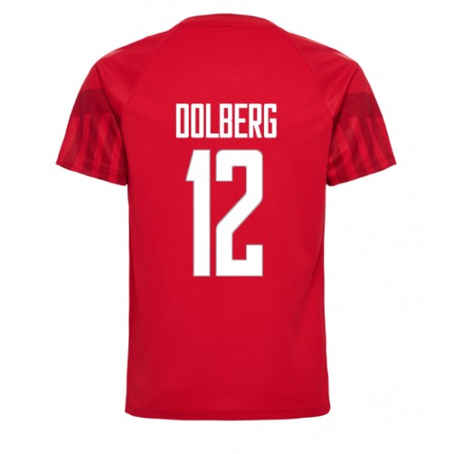 Pánský Fotbalový dres Dánsko Kasper Dolberg #12 MS 2022 Domácí Krátký Rukáv
